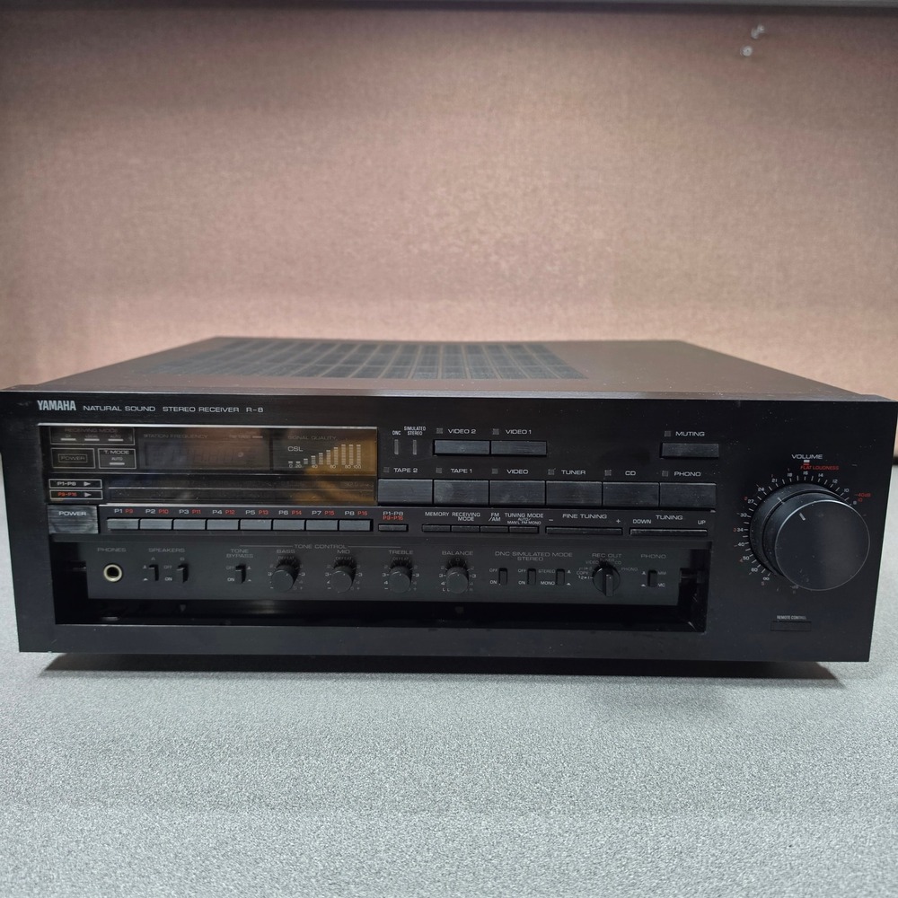 Vintage Yamaha Stereo Receiver R-8 Natural Sound Black Excellent